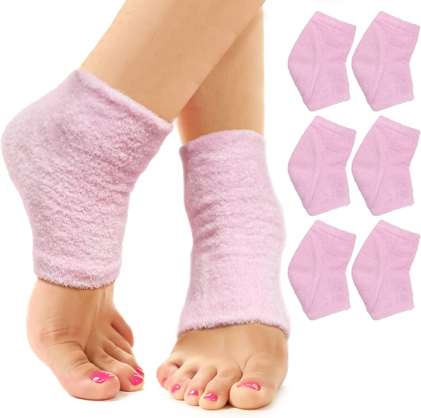 Moisturizing Socks for Cracked Heel Repair - Dry Heels Treatment for Rough Feet, Toeless Aloe Lotion Moisturizer Silicone Gel Lined Moisture Spa Heel Socks Pedicure Foot Care for Women Men Fits Most Health & Beauty > Personal Care > Foot Care ARMSTRONG AMERIKA Fuzzy - Pink Fits Most 