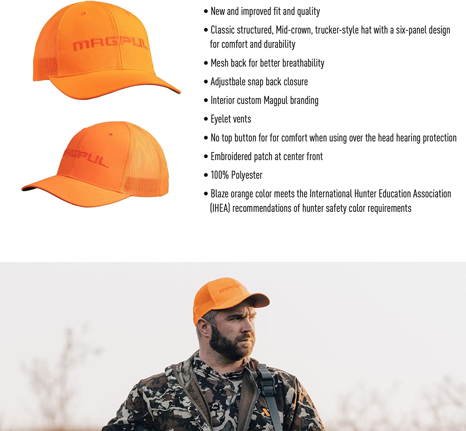 Magpul Trucker Hat Snap Back Baseball Cap, One Size Fits Most Apparel & Accessories > Clothing Accessories > Hats Magpul   
