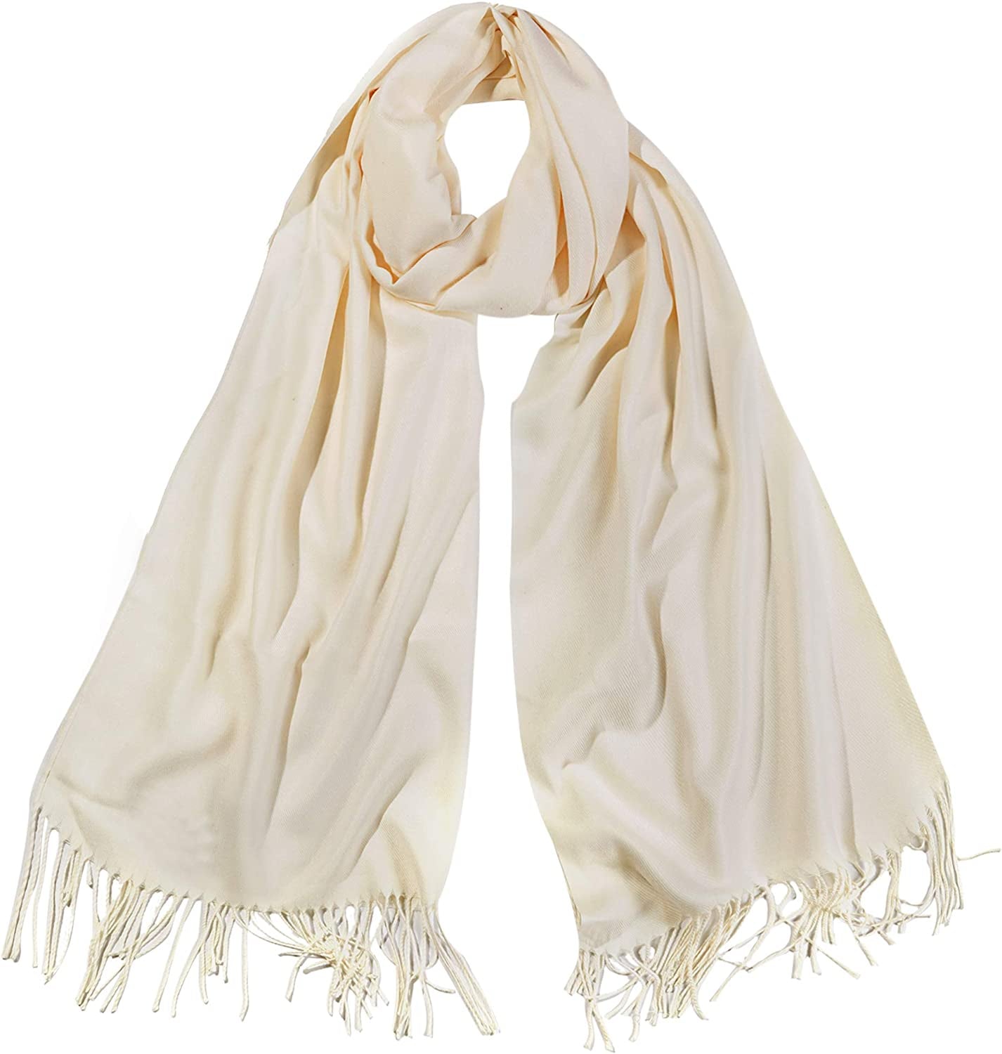 SOJOS Women Large Soft Cashmere Feel Pashmina Shawls and Wraps Winter Scarf for Evening Dresses SC304 Apparel & Accessories > Clothing Accessories > Scarves & Shawls SOJOS C3 Cream  
