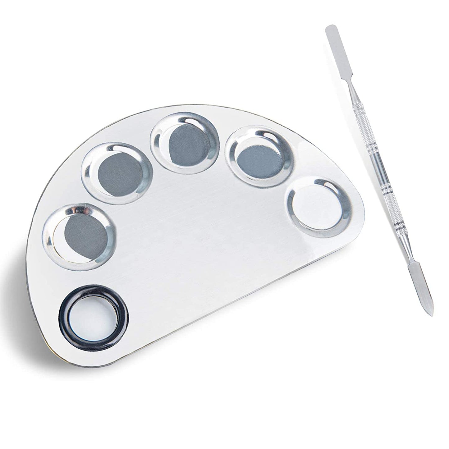 Pro Cosmetics Makeup Mixing Palette, Premium Stainless Steel Metal Makeup Palette Spatula Tool, Suitable for Mixing Foundation/Eye Shadow/Eyelash/Lipsticks/Nail Art Health & Beauty > Personal Care > Cosmetics > Cosmetic Tools > Makeup Tools ALIOBC   