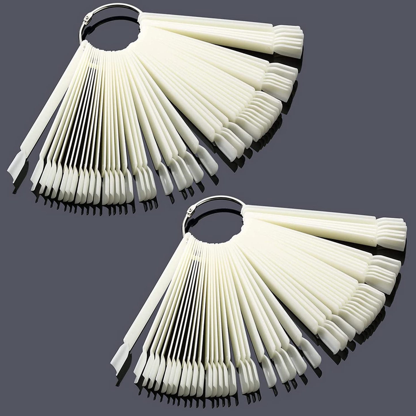 Nail Display Tips Lukytimo 100 Pcs Clear Fan-Shaped False Nail Polish Board Nail Art Tips Practice Sticks Tools with Ring Holder (Transparent) (100) Health & Beauty > Personal Care > Cosmetics > Cosmetic Tools > Nail Tools LukyTimo Natural - 100  