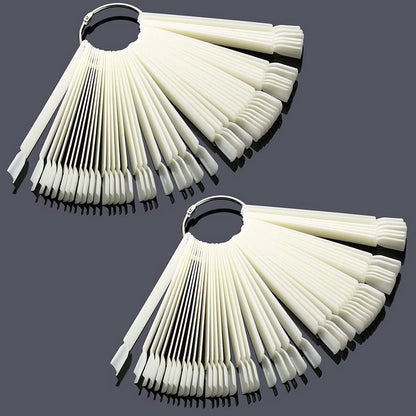 Nail Display Tips Lukytimo 100 Pcs Clear Fan-Shaped False Nail Polish Board Nail Art Tips Practice Sticks Tools with Ring Holder (Transparent) (100) Health & Beauty > Personal Care > Cosmetics > Cosmetic Tools > Nail Tools LukyTimo Natural - 100  