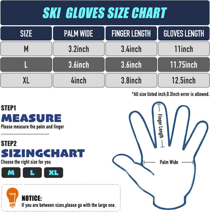 Jogoo Winter Snow Gloves for Men Women,Outdoor Ski Gloves Waterproof&Windproof Touchscreen Cold Weather Gloves Apparel & Accessories > Clothing Accessories > Gloves & Mittens Jogoo   