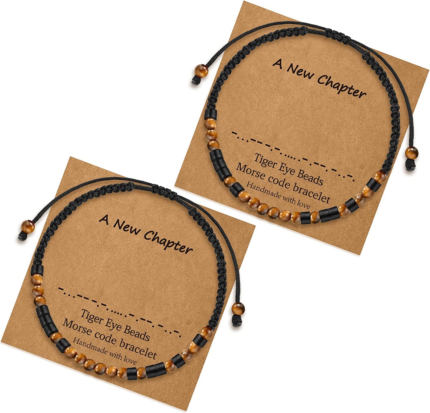 Morse Code Bracelets for Women Gifts, Adjustable 2Pcs Tiger Eye Beads Friendship Bracelets Gifts for Best Friend Women Girls Sister Funny Inspirational Birthday Friendship Gifts for Women Jewelry Apparel & Accessories > Jewelry > Bracelets MONOZO A New Chapter  