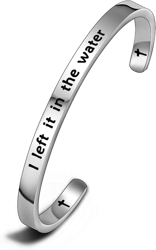 MAOFAED Adult Woman Baptism Gift Teen Girl Baptized Bracelet I Left It in the Water Christian Jewelry Gift for Her Apparel & Accessories > Jewelry > Bracelets MAOFAED CB-leftinthewater  