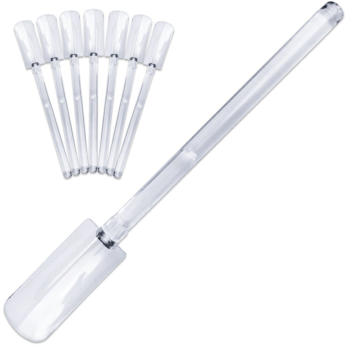 Beauticom® 50 Clear Acrylic False Tip Sticks with Metal Ring Holders Fan-Shaped Nail Art Display Chart Practice Tips Tool - 50 Tips Health & Beauty > Personal Care > Cosmetics > Cosmetic Tools > Nail Tools Beauticom Refill Sticks (Clear) 100 Count (Pack of 2) 