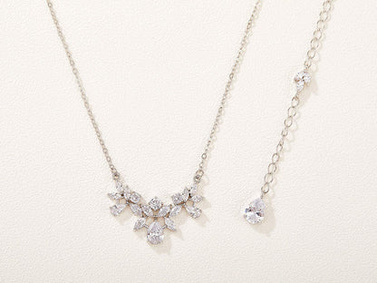 SWEETV Cubic Zirconia Wedding Bridal Backdrop Necklace for Brides, Crystal Dainty Back Necklace, Body Chain Jewelry for Women Prom Apparel & Accessories > Jewelry > Necklaces SWEETV   