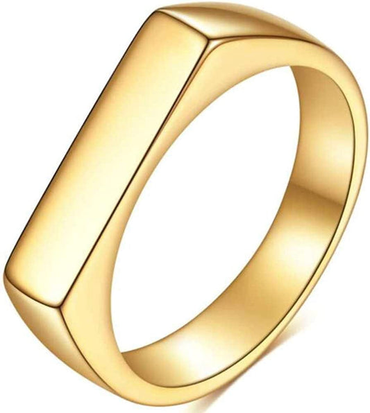 4Mm Stainless Steel Stackable Geometrical Shape Wedding Band Ring Gold / 10