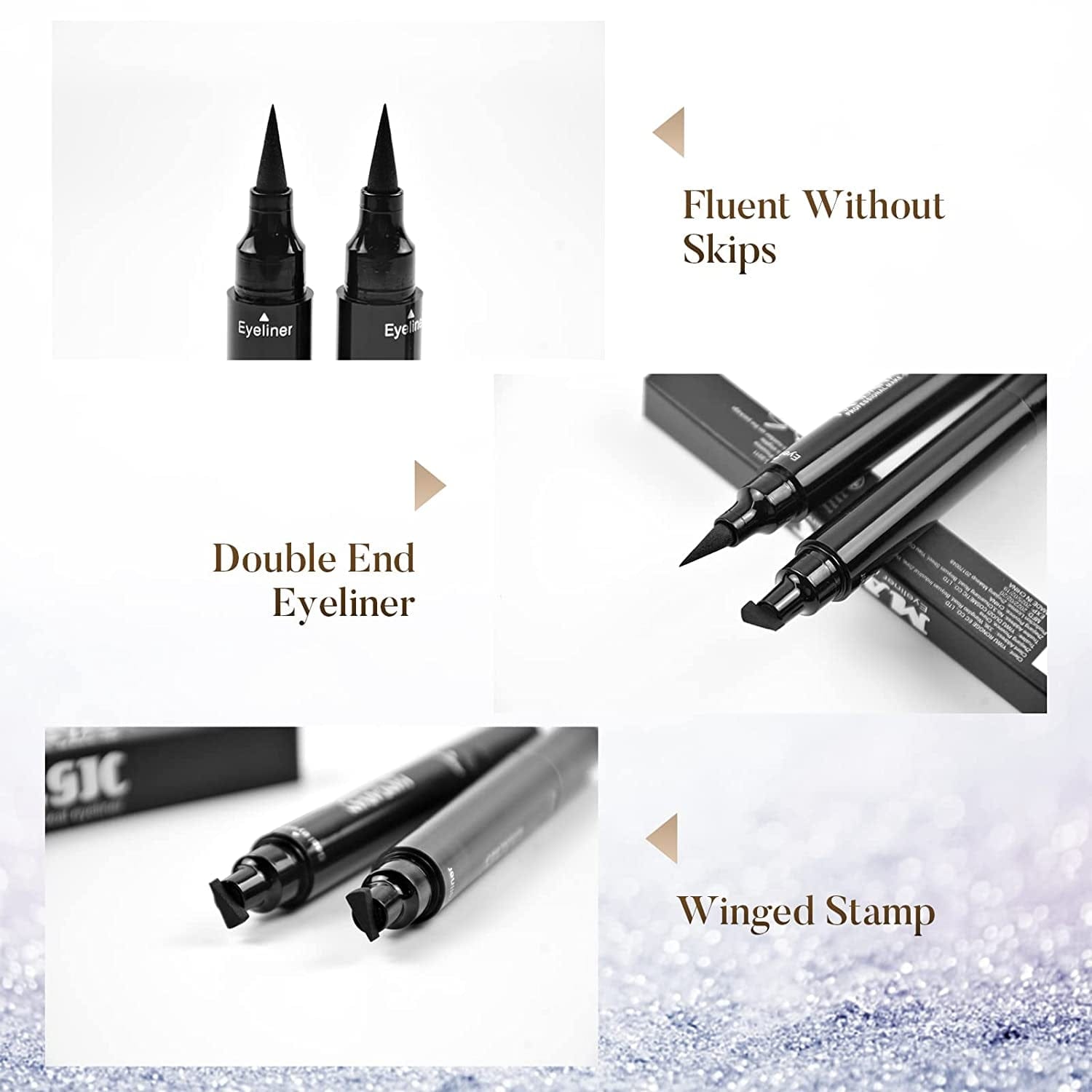 4Pcs Eyeliner Stamp, Double-Headed Winged Eyeliner Stamp, Waterproof and Smudge Proof Liquid Eyeliner Pen, Easy Cat Eye Liner Stamp - Long Lasting and Fast Drying Health & Beauty > Personal Care > Cosmetics > Cosmetic Tools > Makeup Tools POLARHAWK   