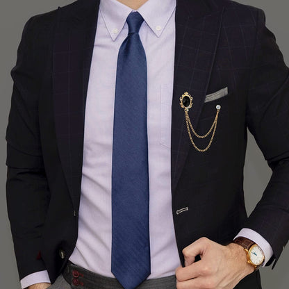 4PCS Gem Brooch Lapel Pin Chain for Men Suit Tassel Collar Chains for Shirts Badge Hanging Chains Tuxedo Accessories Colorful Hat Scarf Tie Pins for Women Men Father'S Day Gift