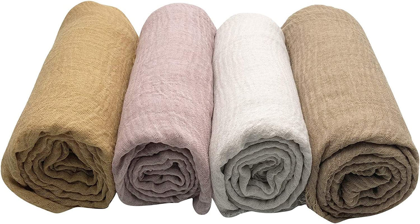 4PCS Women Soft Cotton Hemp Scarf Shawl Long Scarf, Scarf and Wrap, Big Head Scarf Apparel & Accessories > Clothing Accessories > Scarves & Shawls MANSHU   