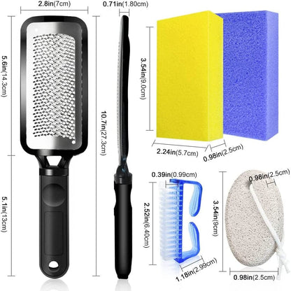 5 in 1 Professional Pedicure Kit, Stainless Steel Heel Scraper for Women Feet Care, Foot Pumice Stone for Feet Hard Skin Remover in Shower, Pumice Stone and Brush for Feet Callus Removal at Home/Salon Health & Beauty > Personal Care > Foot Care Spaidoon   