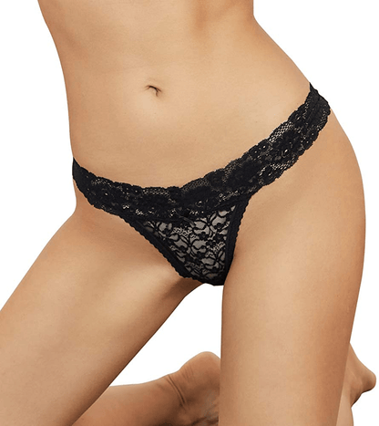 5-Pack Women'S Thin Lace Hollowed-Out T-Back Low Waist Ice Silk Sexy Cheeky Thong See-Through Panties Apparel & Accessories > Clothing > Underwear & Socks > Underwear sesil   