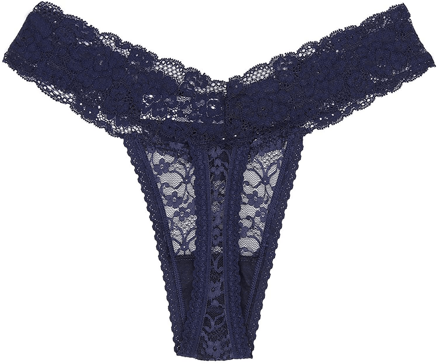 5-Pack Women'S Thin Lace Hollowed-Out T-Back Low Waist Ice Silk Sexy Cheeky Thong See-Through Panties Apparel & Accessories > Clothing > Underwear & Socks > Underwear sesil   
