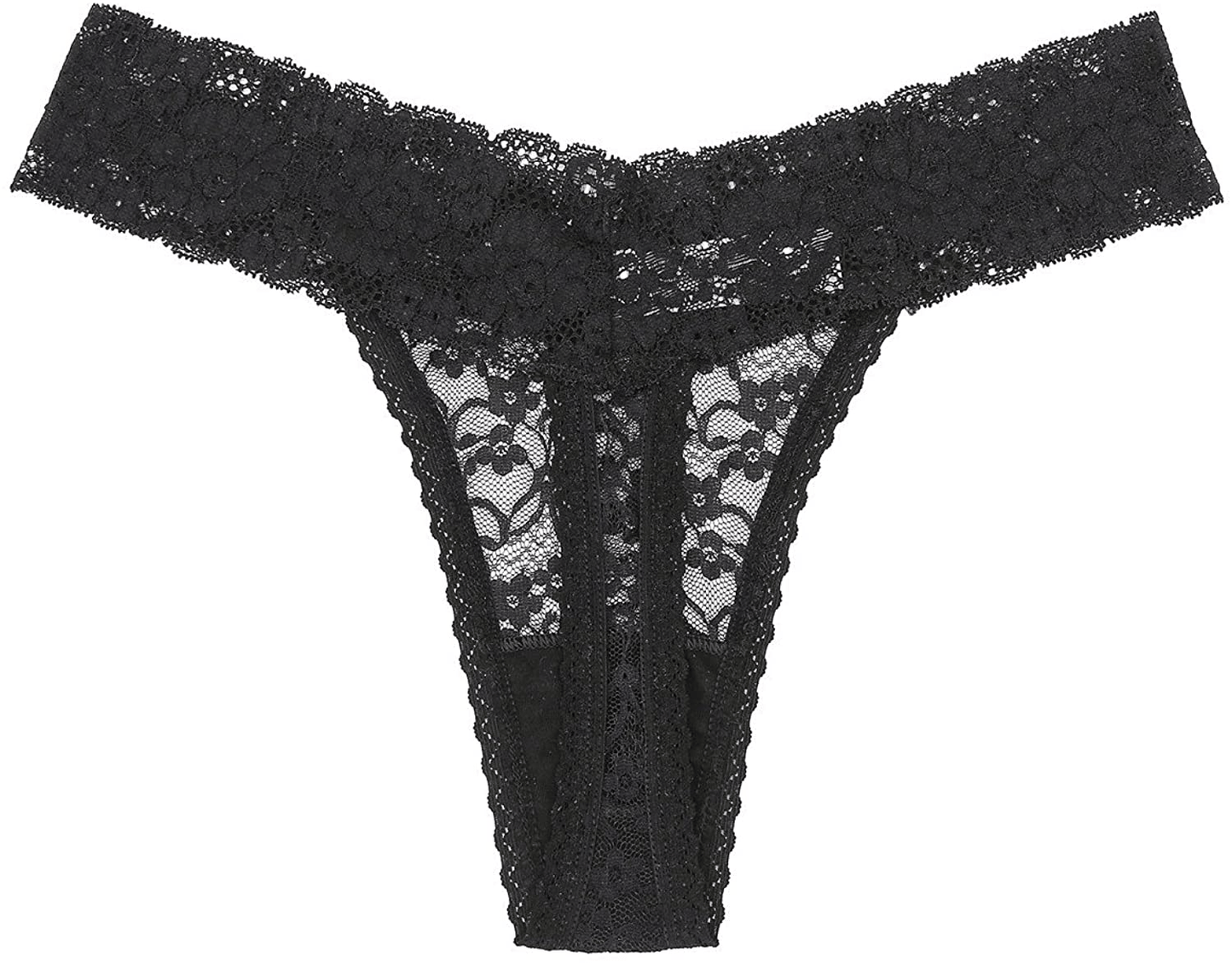 5-Pack Women'S Thin Lace Hollowed-Out T-Back Low Waist Ice Silk Sexy Cheeky Thong See-Through Panties Apparel & Accessories > Clothing > Underwear & Socks > Underwear sesil   