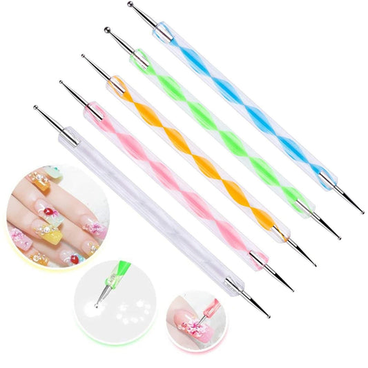 5 Pc 2 Way Dotting Pen Tool Nail Art Tip Dot Paint Manicure Kit (5PC) Health & Beauty > Personal Care > Cosmetics > Cosmetic Tools > Nail Tools HiMo   