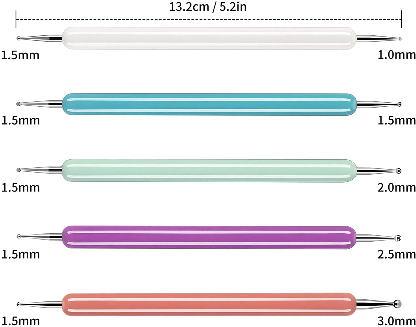 5 Pcs Pattern Tracing Stylus, Ball Embossing Stylus for Transfer Paper, Tracing Tools for Drawing, Embossing Tools for Paper, Art Dotting Tools for Nail Art, Ball Tip Clay Tools Sculpting Stylus Health & Beauty > Personal Care > Cosmetics > Cosmetic Tools > Nail Tools COYAHO   