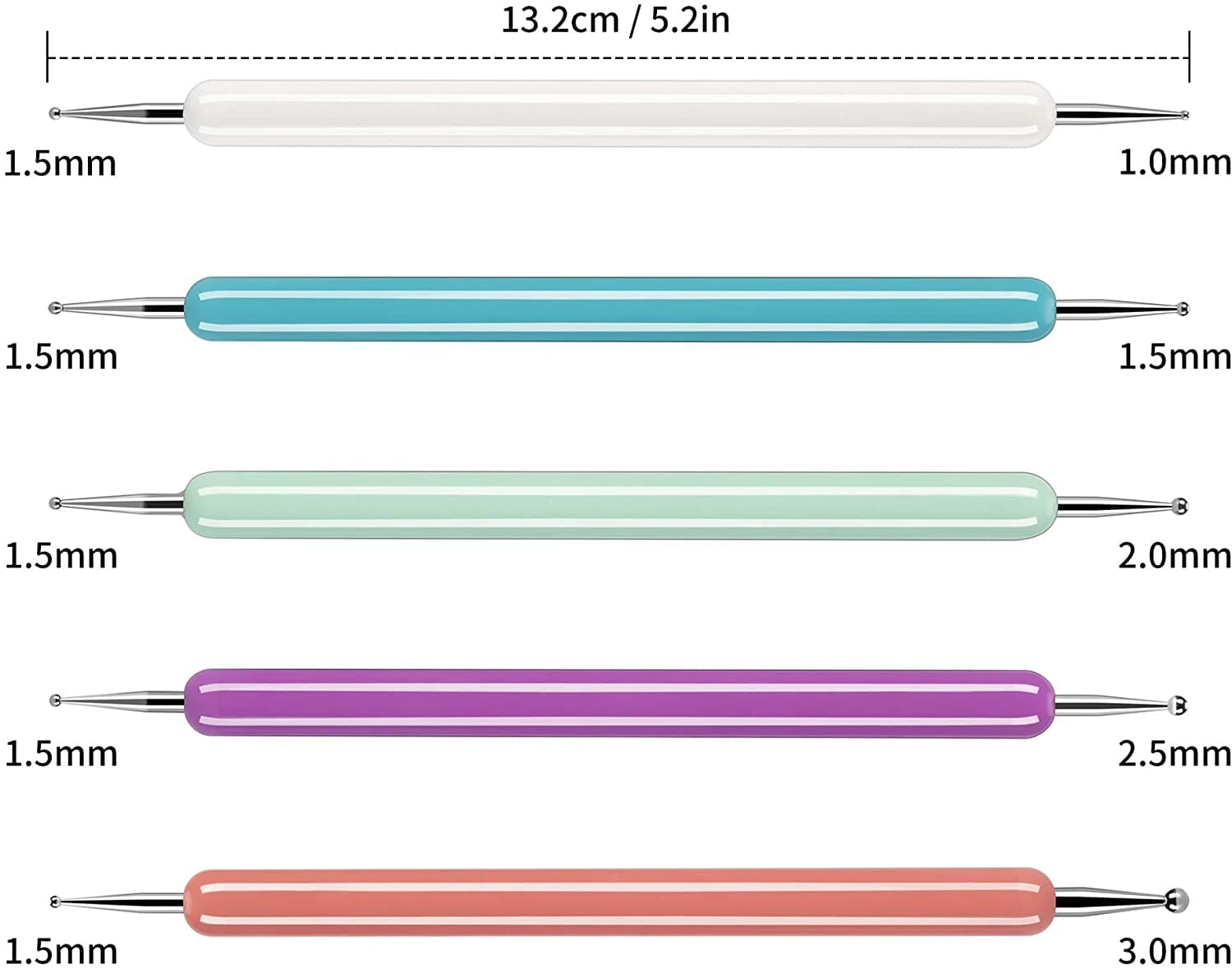 5 Pcs Pattern Tracing Stylus, Ball Embossing Stylus for Transfer Paper, Tracing Tools for Drawing, Embossing Tools for Paper, Art Dotting Tools for Nail Art, Ball Tip Clay Tools Sculpting Stylus Health & Beauty > Personal Care > Cosmetics > Cosmetic Tools > Nail Tools COYAHO   