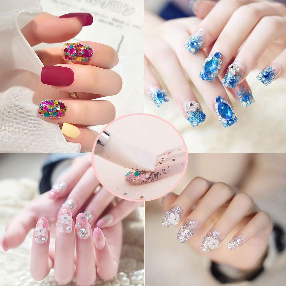 5 Pieces Silicone Nail Tools Acrylic Rhinestone Handle Double-Ended Nail Art Pen for Design Nail Foil Carving Drawing Health & Beauty > Personal Care > Cosmetics > Cosmetic Tools > Nail Tools Kaychan   