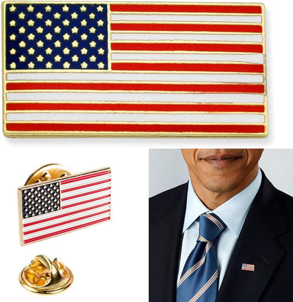 5 X Gold American Flag Lapel Pin USA Pinback Tack United States Patriotic Brooch