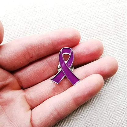 50 Pack Domestic Violence Awareness Purple Ribbon Enamel Lapel Pin