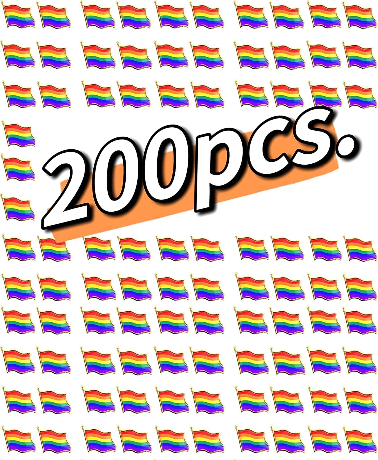 50 Pack Pride Pins Gay Pride Rainbow Flag Collar Pin Brooch Enamel LGBT Lapel Pin Decoration for Clothes and Bags Gay Pins for Men Women Backpacks 200PCS