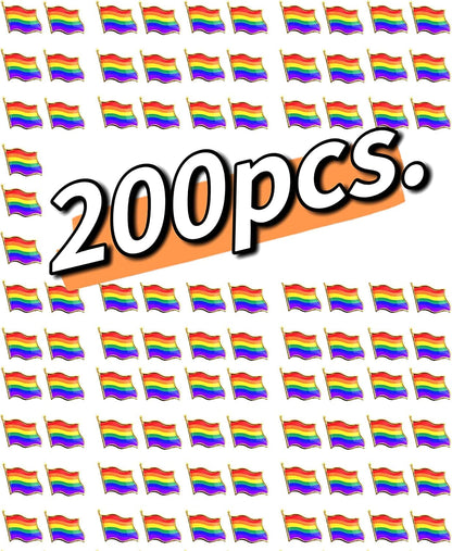 50 Pack Pride Pins Gay Pride Rainbow Flag Collar Pin Brooch Enamel LGBT Lapel Pin Decoration for Clothes and Bags Gay Pins for Men Women Backpacks 200PCS