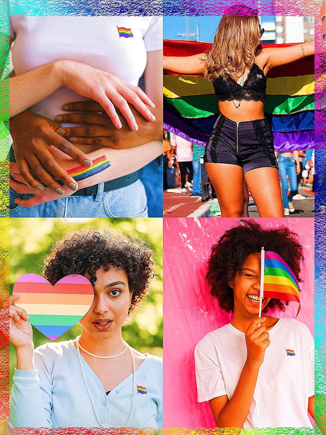 50 Pack Pride Pins Gay Pride Rainbow Flag Collar Pin Brooch Enamel LGBT Lapel Pin Decoration for Clothes and Bags Gay Pins for Men Women Backpacks