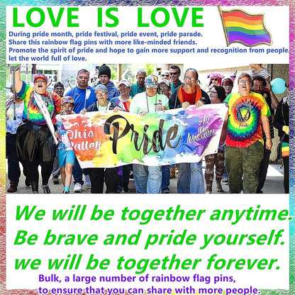 50 Pack Pride Pins Gay Pride Rainbow Flag Collar Pin Brooch Enamel LGBT Lapel Pin Decoration for Clothes and Bags Gay Pins for Men Women Backpacks