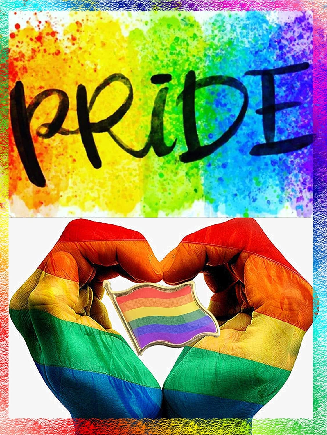 50 Pack Pride Pins Gay Pride Rainbow Flag Collar Pin Brooch Enamel LGBT Lapel Pin Decoration for Clothes and Bags Gay Pins for Men Women Backpacks