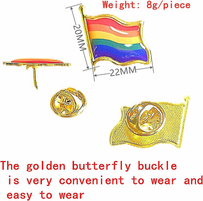 50 Pack Pride Pins Gay Pride Rainbow Flag Collar Pin Brooch Enamel LGBT Lapel Pin Decoration for Clothes and Bags Gay Pins for Men Women Backpacks