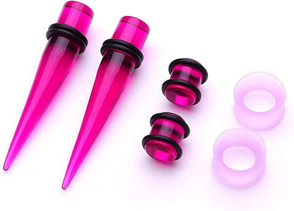 50 Pieces Ear Stretching Kit 14G-00G by Jieyuejewelry - Acrylic Tapers and Plugs + Silicone Tunnels - Ear Gauges Expander Set Body Piercing Jewelry Apparel & Accessories > Jewelry > Body Jewelry JieyueJewelry   