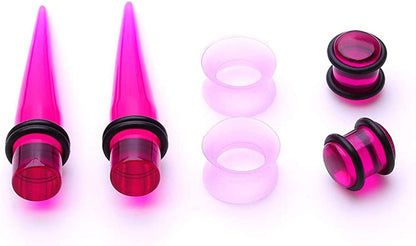 50 Pieces Ear Stretching Kit 14G-00G by Jieyuejewelry - Acrylic Tapers and Plugs + Silicone Tunnels - Ear Gauges Expander Set Body Piercing Jewelry Apparel & Accessories > Jewelry > Body Jewelry JieyueJewelry   