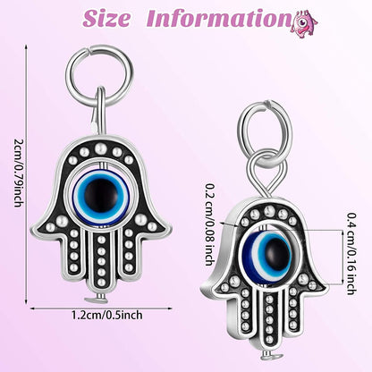 50 Pieces Hamsa Hand Charms Hamsa Evil Eye Pendant Bead Pendant Fatima Symbol Hand Beads Charms Pendant for Women Jewelry DIY Making Decor