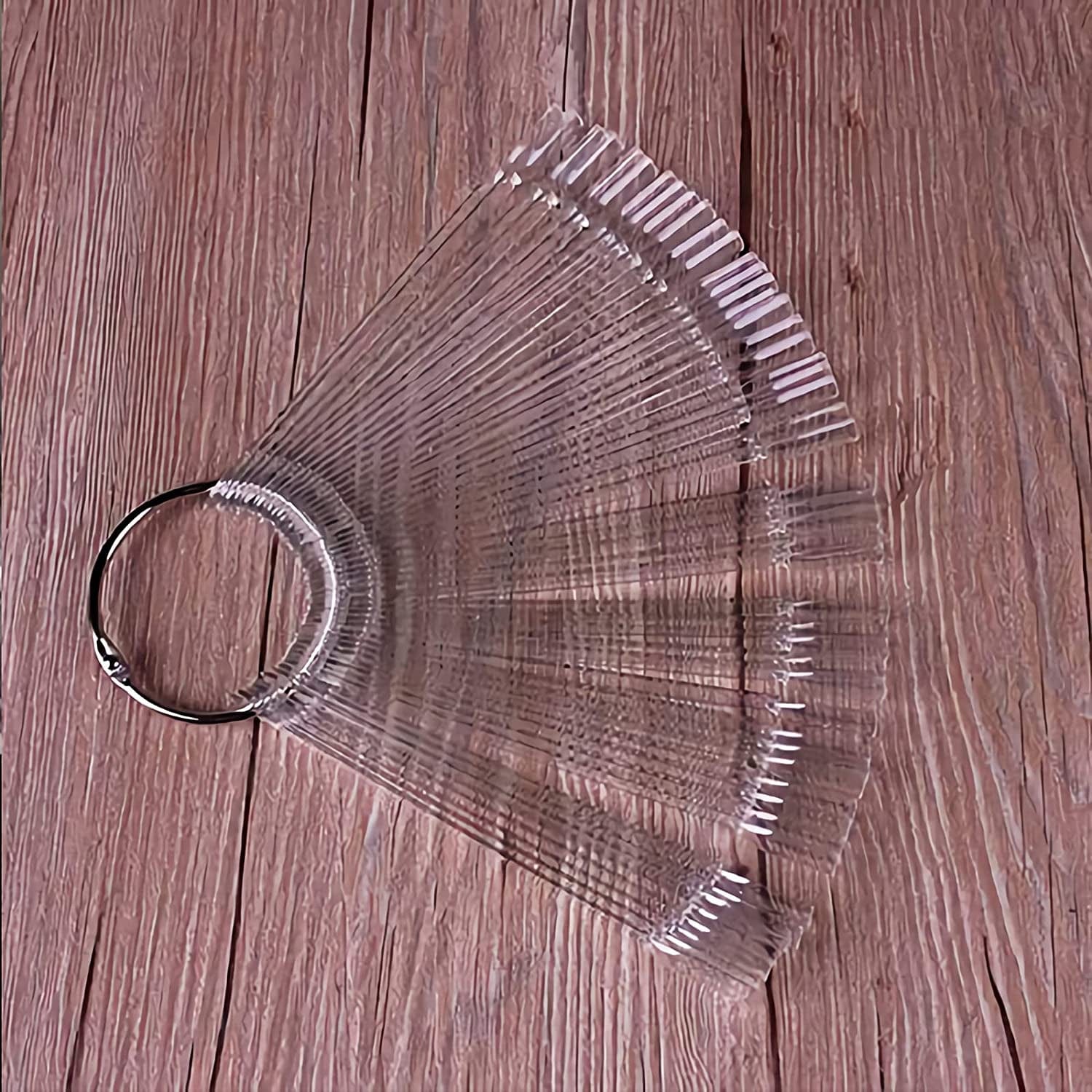 50 Tips Transparent Fan-Shaped Nail Art Tips Display Polish Board Display Practice Sticks Tool with Metal Screw Split Ring Holder Health & Beauty > Personal Care > Cosmetics > Cosmetic Tools > Nail Tools AB   