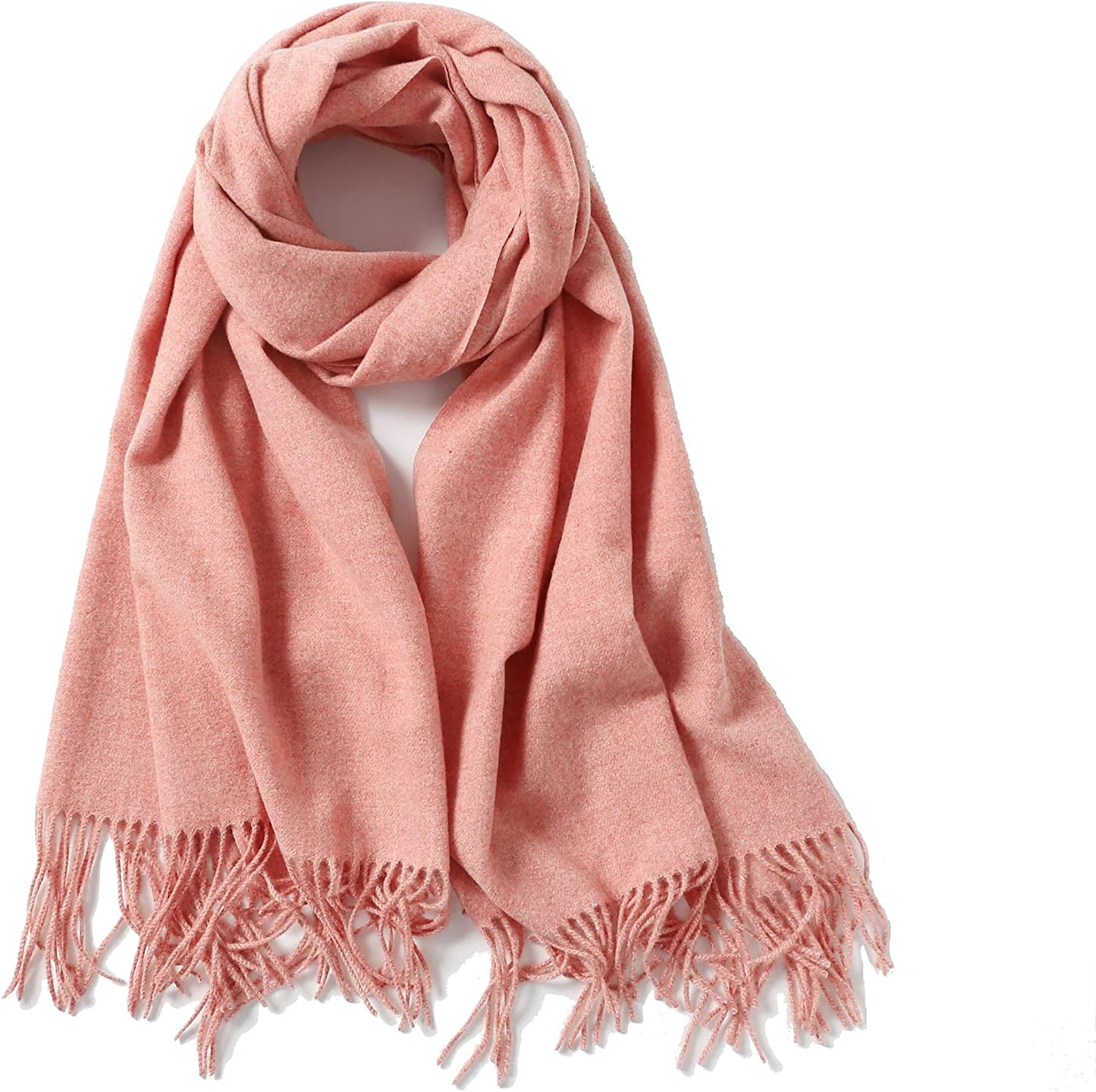 Jeelow Winter Pashmina Blanket Scarfs Shawls Wraps Open Front Poncho Cape for Women Wedding Evening Dresses Apparel & Accessories > Clothing Accessories > Scarves & Shawls Jeelow Coral  
