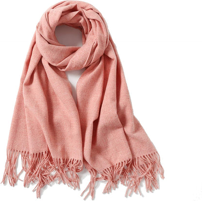 Jeelow Winter Pashmina Blanket Scarfs Shawls Wraps Open Front Poncho Cape for Women Wedding Evening Dresses Apparel & Accessories > Clothing Accessories > Scarves & Shawls Jeelow Coral  