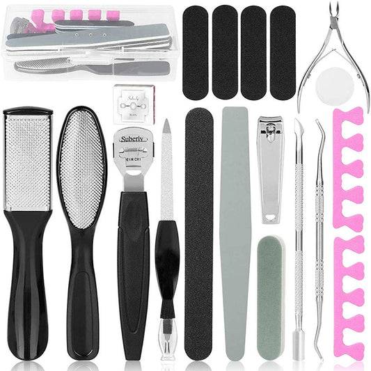 Linkhood Professional Pedicure Tools Set(20 in 1), Foot Care Pedicure Kit Stainless Steel Foot Rasp Foot Dead Skin Remover Pedicure Kit for Men Women Mother’S Day Gift Health & Beauty > Personal Care > Foot Care Linkhood   