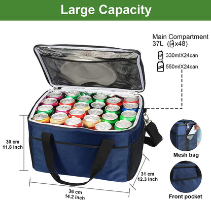 CGBE Collapsible Cooler Bag Insulated Large Lunch Bag Leakproof Thicken Cooler Bag Portable for Camping, Picnic & Beach, Grocery Shopping (48 Can , 37L) Apparel & Accessories > Jewelry > Anklets CGBE   