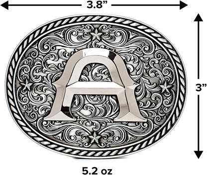 Western Cowboy/Cowgirl Initial Belt Buckle - Large, Letter Buckles for Men and Women Apparel & Accessories > Clothing Accessories > Belt Buckles Itera   