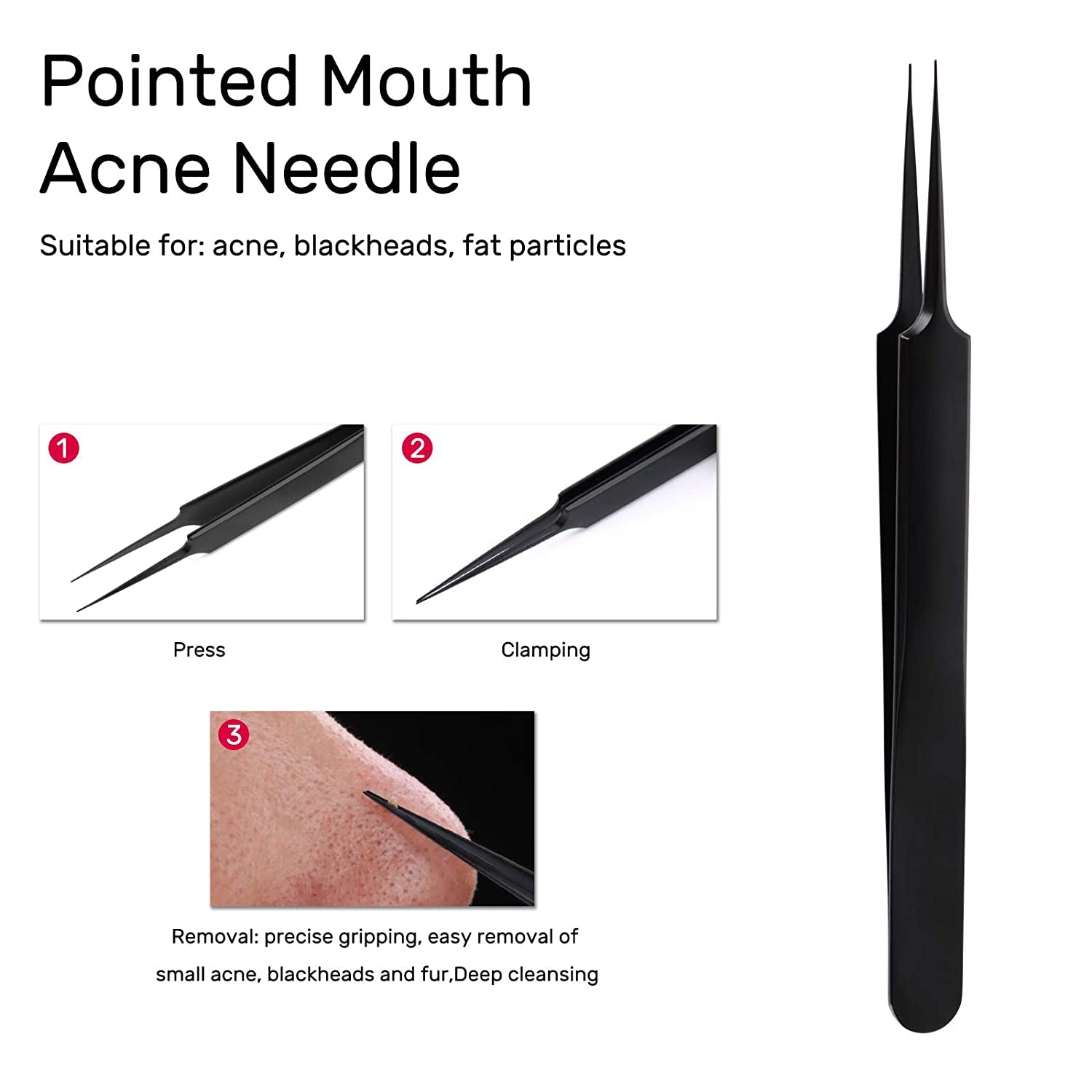 Blackhead Remover Tool,Jolifile 7Pcs Pimple Popper Tool Kit, Acne Extractor Tools with Tweezers,Removal Whitehead Comedone Tool Set for Facial Nose Care-Black Health & Beauty > Personal Care > Cosmetics > Cosmetic Tools > Skin Care Tools JOLIFILE   