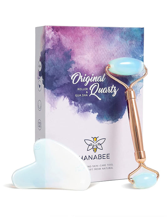 Gua Sha Jade Roller,Rose Quartz Face Roller Skin Care Tools,Beauty Facial Massager,Eye Roller for Puffy Eyes,Self Care Gifts for Women,Hanabee Skincare Sets & Kits (Moonstone) Health & Beauty > Personal Care > Cosmetics > Cosmetic Tools > Skin Care Tools HANABEE Moonstone  