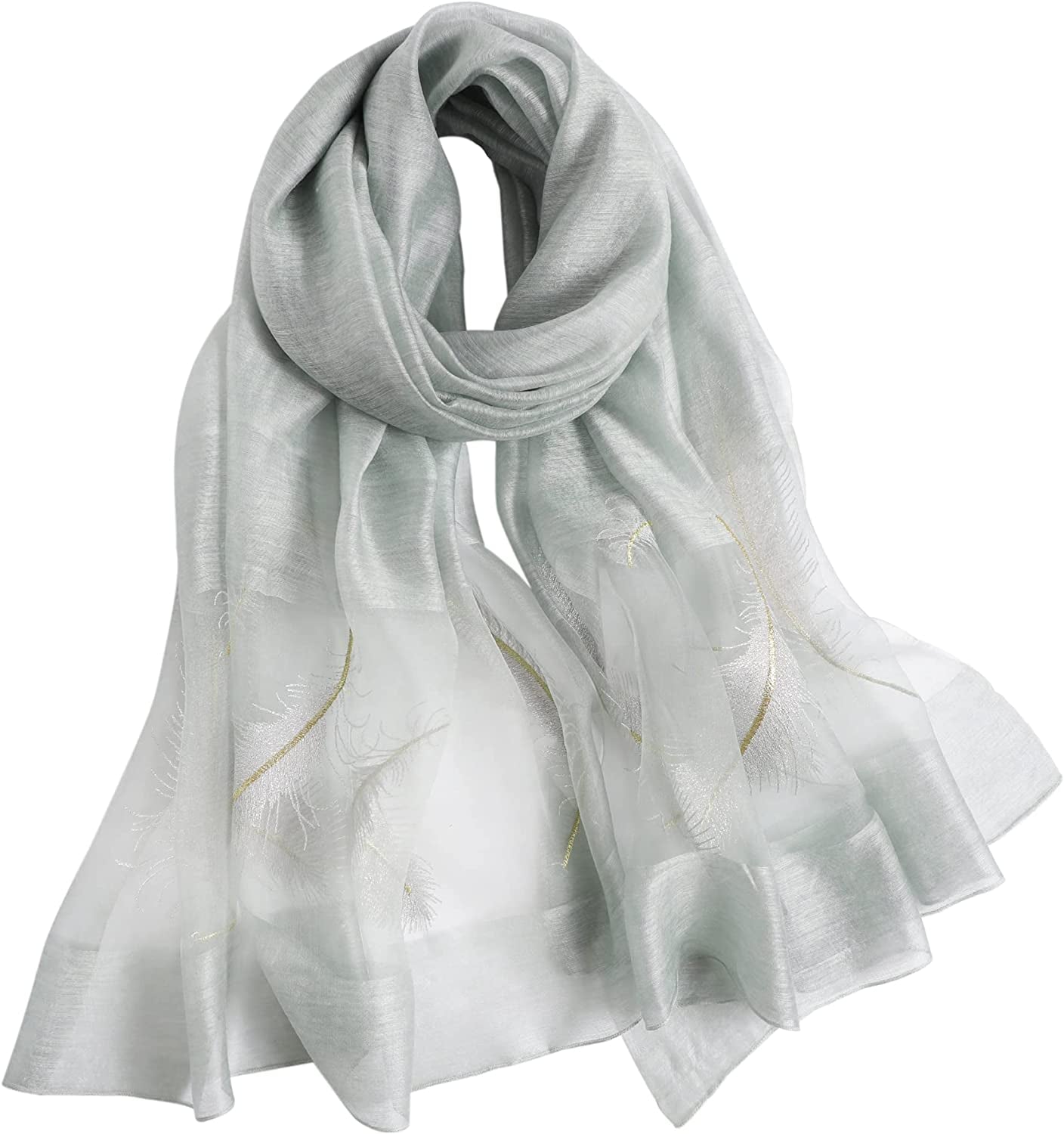 WINCESS.YU Silk Scarf for Women Lightweight Shawls and Wraps for Weddings Fashion Pashmina Shawl Embroidered Scarves Apparel & Accessories > Clothing Accessories > Scarves & Shawls WINCESS.YU 8508-widen  