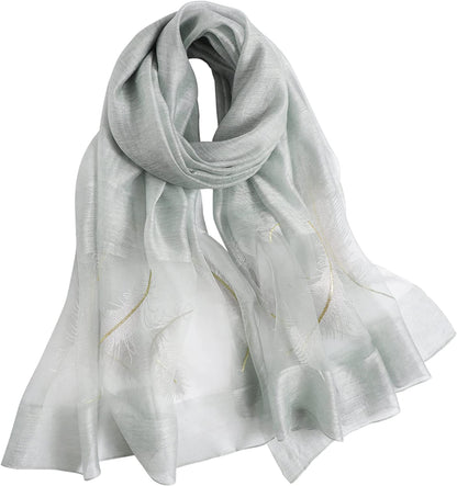 WINCESS.YU Silk Scarf for Women Lightweight Shawls and Wraps for Weddings Fashion Pashmina Shawl Embroidered Scarves Apparel & Accessories > Clothing Accessories > Scarves & Shawls WINCESS.YU 8508-widen  