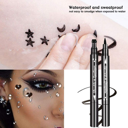 Ownest 3 Pcs Double-Sided Liquid Eyeliner Pen,With Eye Makeup Stamp Super Slim Gel Felt Tip High Black Pigment,Waterproof Smudgeproof Long Lasting Eyeliner Eye Tattoo Makeup Tool-Heart,Star,Moon Health & Beauty > Personal Care > Cosmetics > Cosmetic Tools > Makeup Tools Ownest   