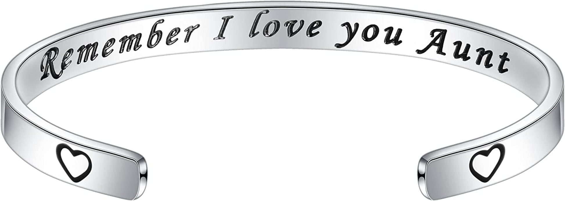 M MOOHAM Bracelets for Women- Engraved Quote Inspirational Bracelet Birthday Christmas Funny Gifts for Best Friend, Daughter, Son, Sister, Niece, Mom, Coworkers, Stainless Steel Jewelry Apparel & Accessories > Jewelry > Bracelets M MOOHAM Remember I love you Aunt  