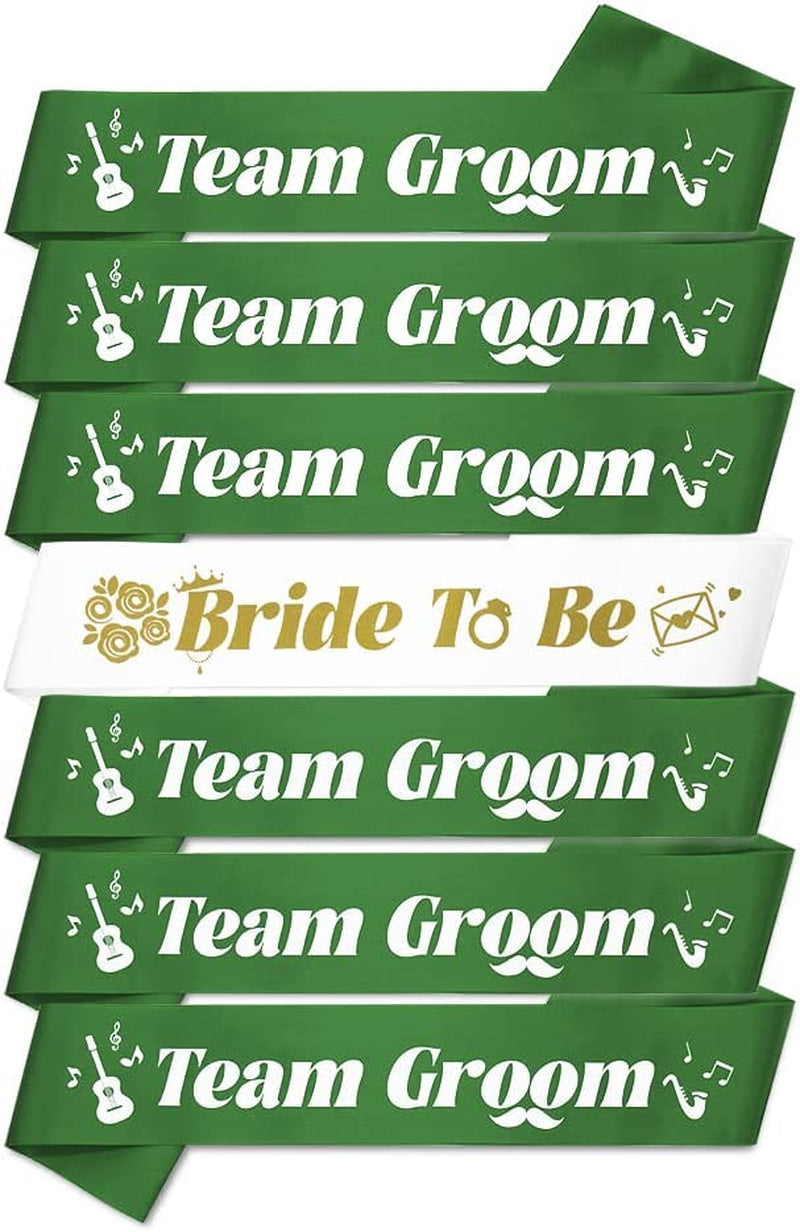 Party to Be Groom to Be Sash Set Wedding Stag Night Bachelor Party Decoration Black Apparel & Accessories > Clothing Accessories > Sashes Party to Be Set F (Groom+Team 7 PCS)  