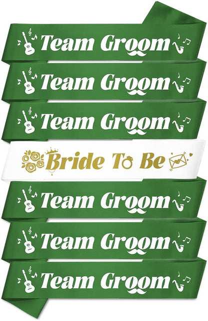 Party to Be Groom to Be Sash Set Wedding Stag Night Bachelor Party Decoration Black Apparel & Accessories > Clothing Accessories > Sashes Party to Be Set F (Groom+Team 7 PCS)  