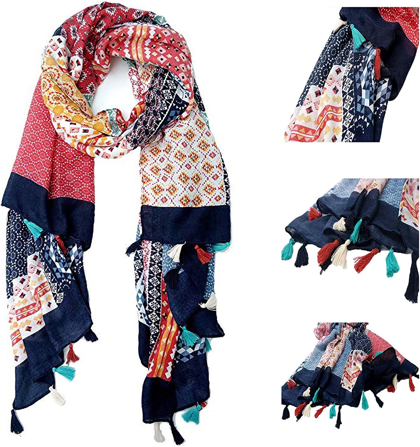 Scarves for Women Large Lightweight Floral Flower Spring Scarf Fashion Wrap Shawls Oversized Shawl Cape by AHYUAN Apparel & Accessories > Clothing Accessories > Scarves & Shawls AHYUAN   