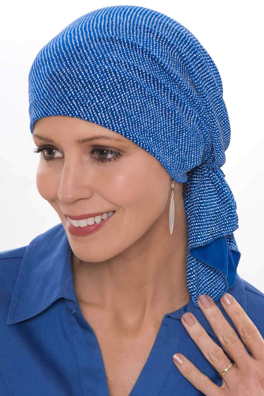 Slip-On Slinky-Cancer Headwear for Women by Headcovers Unlimited Apparel & Accessories > Clothing Accessories > Headwear Headcovers Unlimited Cobalt Dots One Size 